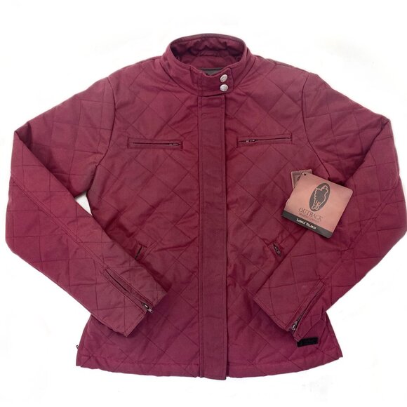 OUTBACK Trading Co. Women’s Stormy Oilskin Quilted Jacket 29603 in Berry Size S - Picture 1 of 9